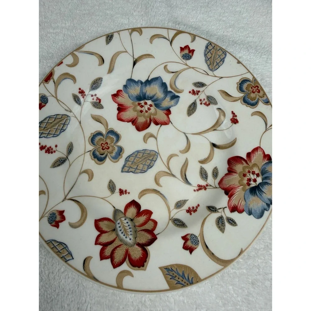 Churchill Jacobean Salad Plates Set of 2 Floral Chintz fine Earthenware 8 Inch